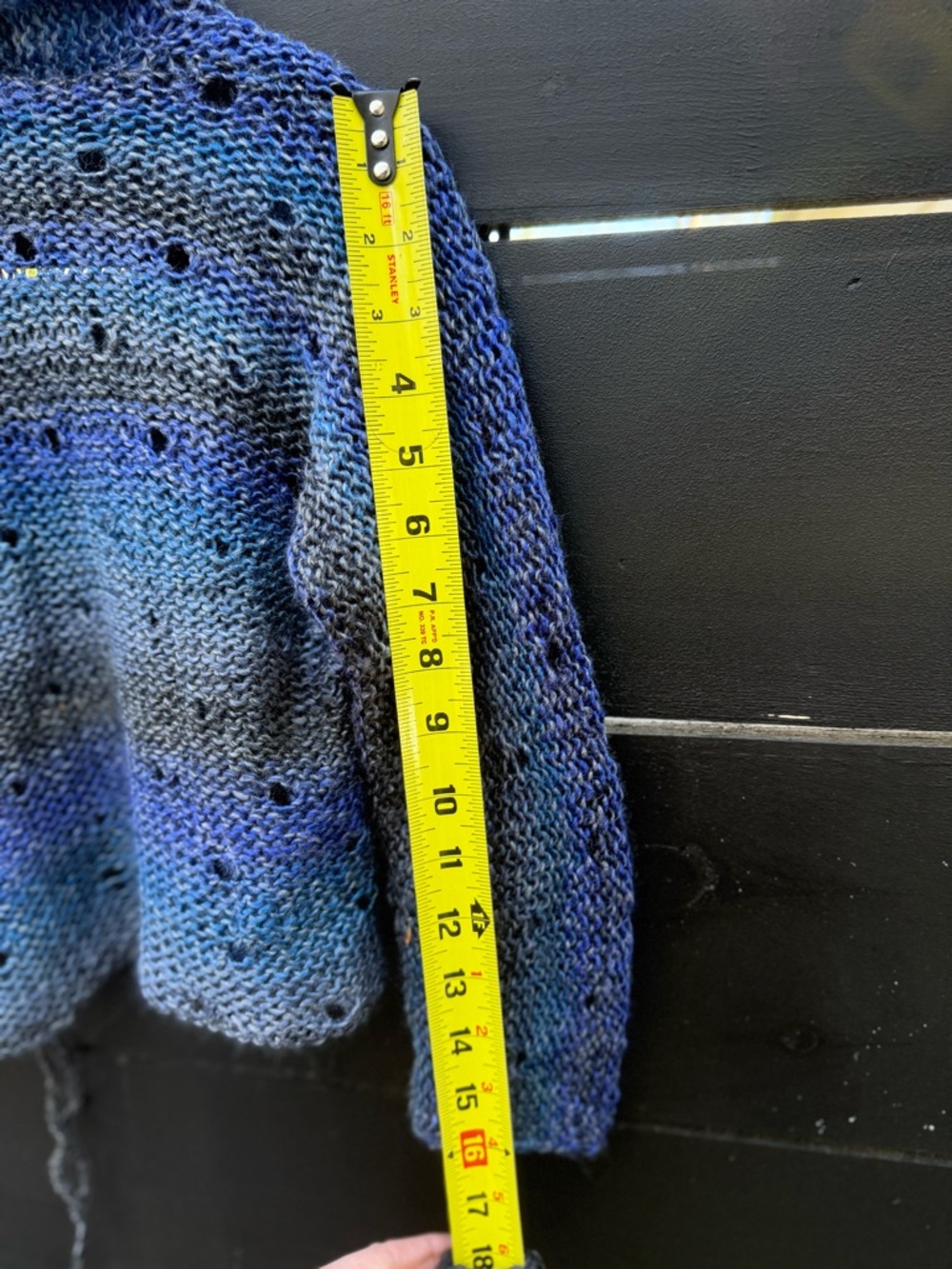 Kids Knit Cardigan Blue Ombre Artisan Sweater Handmade in Spain - Picture 4 of 7